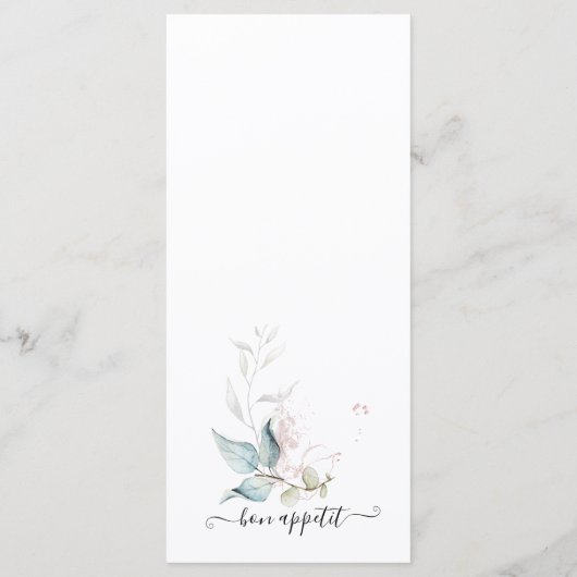 Waterverf groene eucalyptus met menu roos (Achterkant)