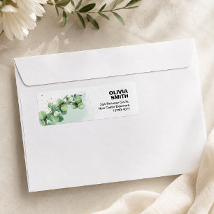 Waterverf Groene Eucalyptus Retouradres Etiket