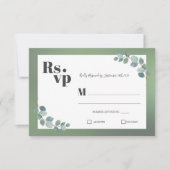 Waterverf groene eucalyptus RSVP kaartje (Voorkant)