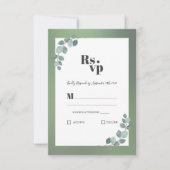 Waterverf groene eucalyptus RSVP kaartje (Voorkant)