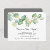 Waterverf Groene Eucalyptus Visitekaartje Informatiekaartje (Voorkant / Achterkant)