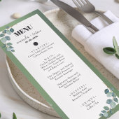 Waterverf Groene Eucalyptus Wedding Menu