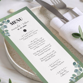 Waterverf Groene Eucalyptus Wedding Menu