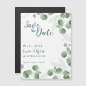 Waterverf Groene Eucalyptus Wedding Save the Date (Voorkant / Achterkant)