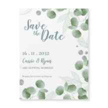 Waterverf Groene Eucalyptus Wedding Save the Date