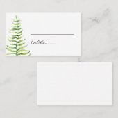 Waterverf groene fern. Bosbouwbruiloft Plaatskaartje (Voorkant / Achterkant)