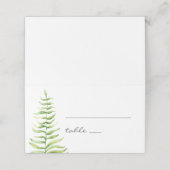 Waterverf groene fern. Bosbouwbruiloft Plaatskaartje (Buitenkant ongevouwen)