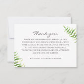 Waterverf groene fern. Greenery botanical bruiloft Bedankkaart (Voorkant)