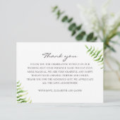 Waterverf groene fern. Greenery botanical bruiloft Bedankkaart (Staand voorkant)