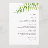 Waterverf groene fern. Greenery botanical bruiloft Menu (Voorkant)