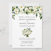 Waterverf Groene Floral Bouquet Elegant Wedding Kaart (Voorkant)