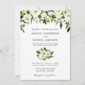 Waterverf Groene Floral Elegant Wedding Kaart (Voorkant)