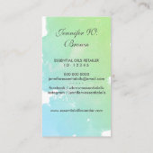 Waterverf Groene Floral Essential Oils Lopend Visitekaartje (Achterkant)