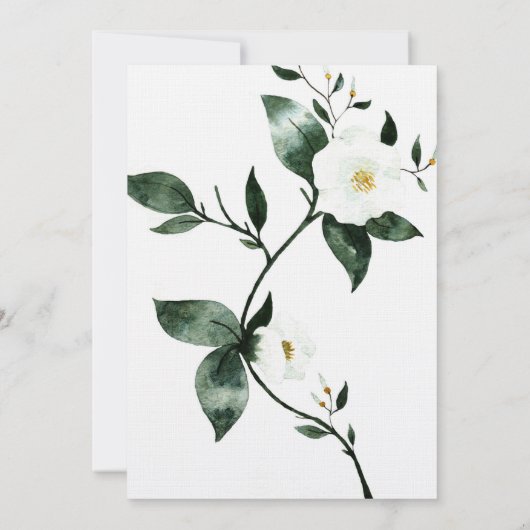 Waterverf groene Floral Kaart (Achterkant)