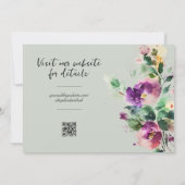 Waterverf Groene Floral Wedding Save The Date (Achterkant)