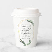 waterverf groene florelegant vrijgezellenfeest papieren bekers (Achterkant)