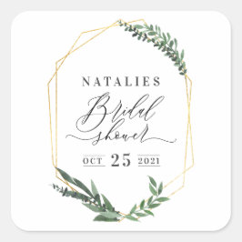 waterverf groene florelegant vrijgezellenfeest vierkante sticker