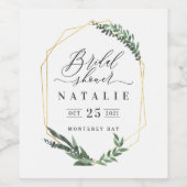 waterverf groene florelegant vrijgezellenfeest wijn etiket (Enkel label)