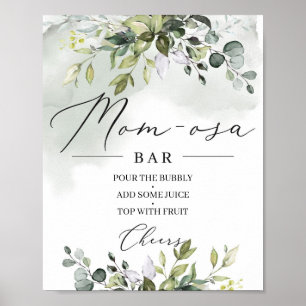 Waterverf groene foliage boho mamma-osa bar poster