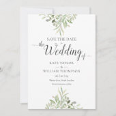 Waterverf Groene Foto Script Trouw Save The Date (Voorkant)