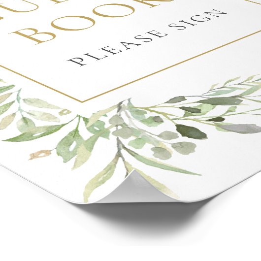 Waterverf Groene Gastboek Bord Poster (Hoek)