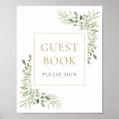 Waterverf Groene Gastboek Bord Poster (Voorkant)