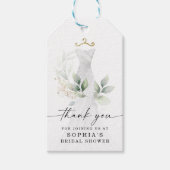 Waterverf Groene Gold Bruiloft Thank You Cadeaulabel (Voorkant)