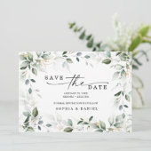 Waterverf Groene Gold Save The Date Huwelijk (Staand voorkant)