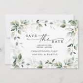 Waterverf Groene Gold Save The Date Trouwdag (Voorkant)