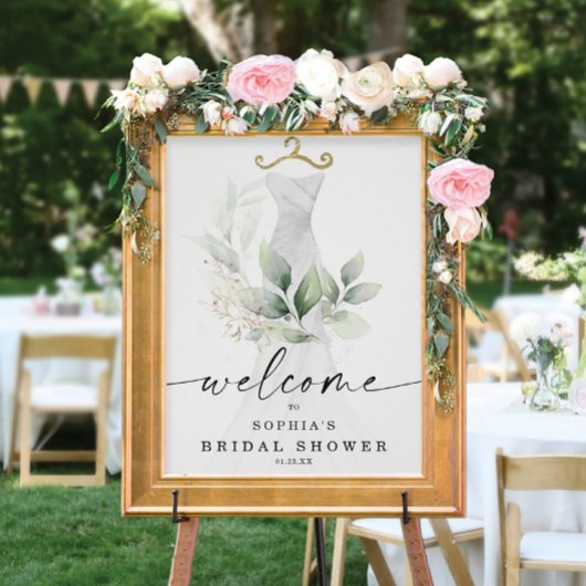 Waterverf Groene Goud Bruiloft Welkom Poster