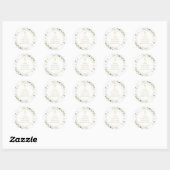 Waterverf Groene Goud Doop Bericht Ronde Sticker (Vel)