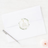 Waterverf Groene Goud Doop Bericht Ronde Sticker (Envelop)