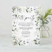 Waterverf Groene Goud Elopement Viering Kaart (Staand voorkant)