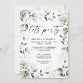 Waterverf Groene Goud Elopement Viering Kaart (Voorkant)