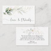 Waterverf Groene goudvulling Dank je wel Kaart Notitiekaartje (Voorkant / Achterkant)