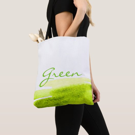Waterverf groene gras minimale tote bag (Dichtbij)