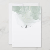 Waterverf groene handtekening kalligrafie bruiloft kaart (Achterkant)