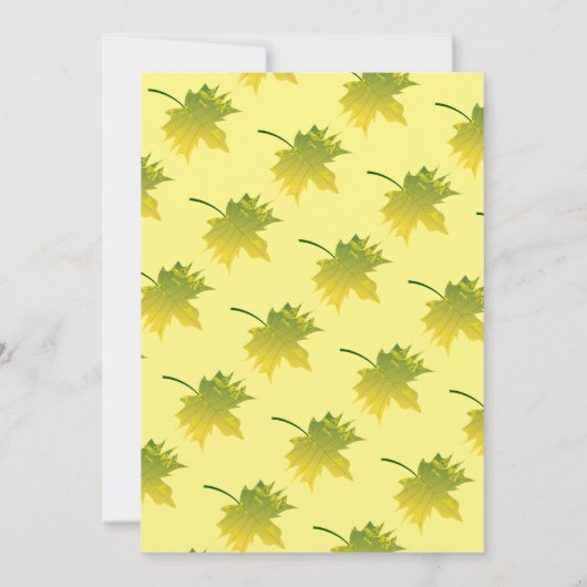 Waterverf Groene Herfst bladeren Geel Bloemen Brui Kaart (Achterkant)