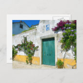 Waterverf groene houten deur briefkaart (Voorkant / Achterkant)