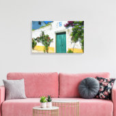 Waterverf groene houten deur canvas afdruk (Insitu (Woonkamer))