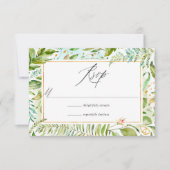 Waterverf Groene Huwelijk RSVP Kaartje (Voorkant)