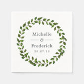 Waterverf Groene Huwelijksdecoratie Servet (Voorkant)