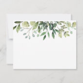 Waterverf Groene Huwelijksdetails Bijgevoegde kaar RSVP Kaartje (Achterkant)