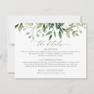 Waterverf Groene Huwelijksdetails Bijlagekaart RSVP Kaartje