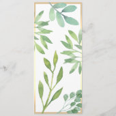 Waterverf Groene Huwelijksmenu Menu (Achterkant)