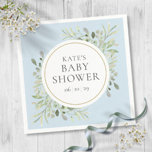 Waterverf Groene Jongen Blauwe Baby Shower Servett Servet