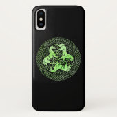 Waterverf Groene Keltische Knot Ring with Horses Case-Mate iPhone Case (Achterkant)