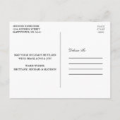 Waterverf Groene Kerst met Rode Strik Briefkaart (Achterkant)