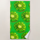 Waterverf groene kiwi slice art strand stijl strandlaken (Voorkant)