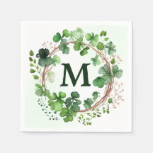 Waterverf groene klaver krans St. Patrick's Day